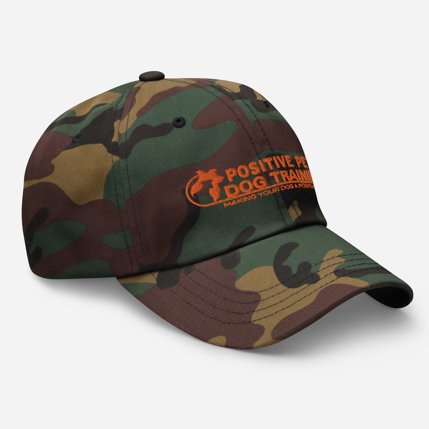 Positive Pets Dog Training Camo & Orange Dad hat