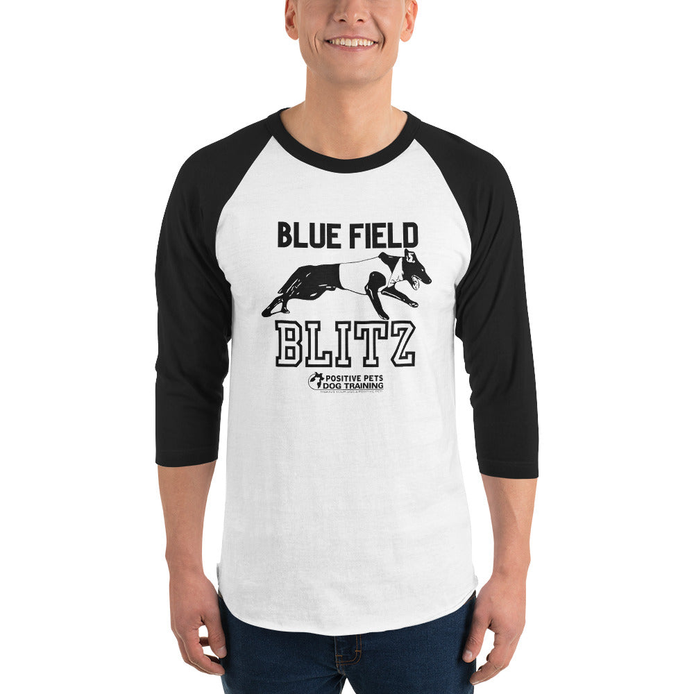 Blue Field Blitz 3/4 sleeve raglan shirt - Black Graphic