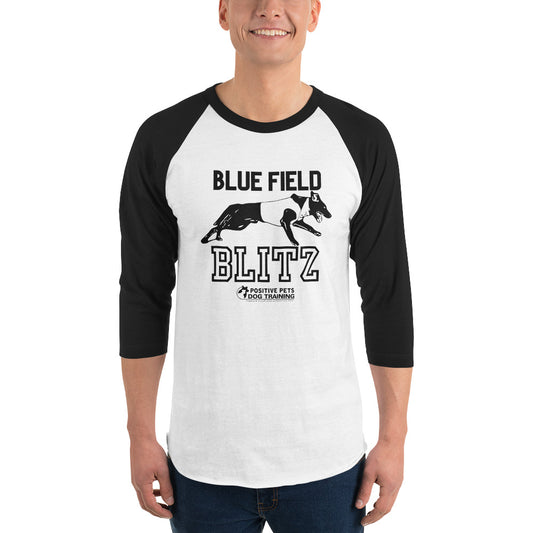 Blue Field Blitz 3/4 sleeve raglan shirt - Black Graphic