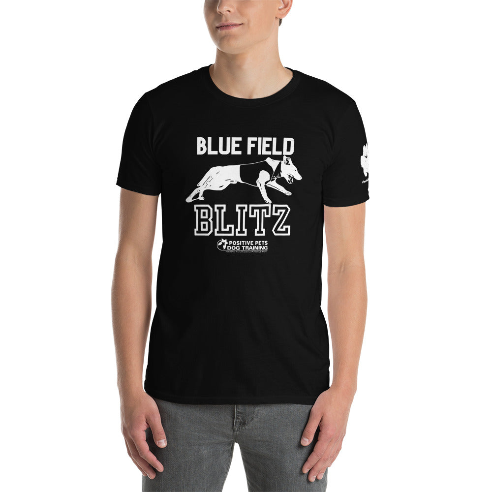 Blue Field Blitz Short-Sleeve Unisex T-Shirt - White Graphic