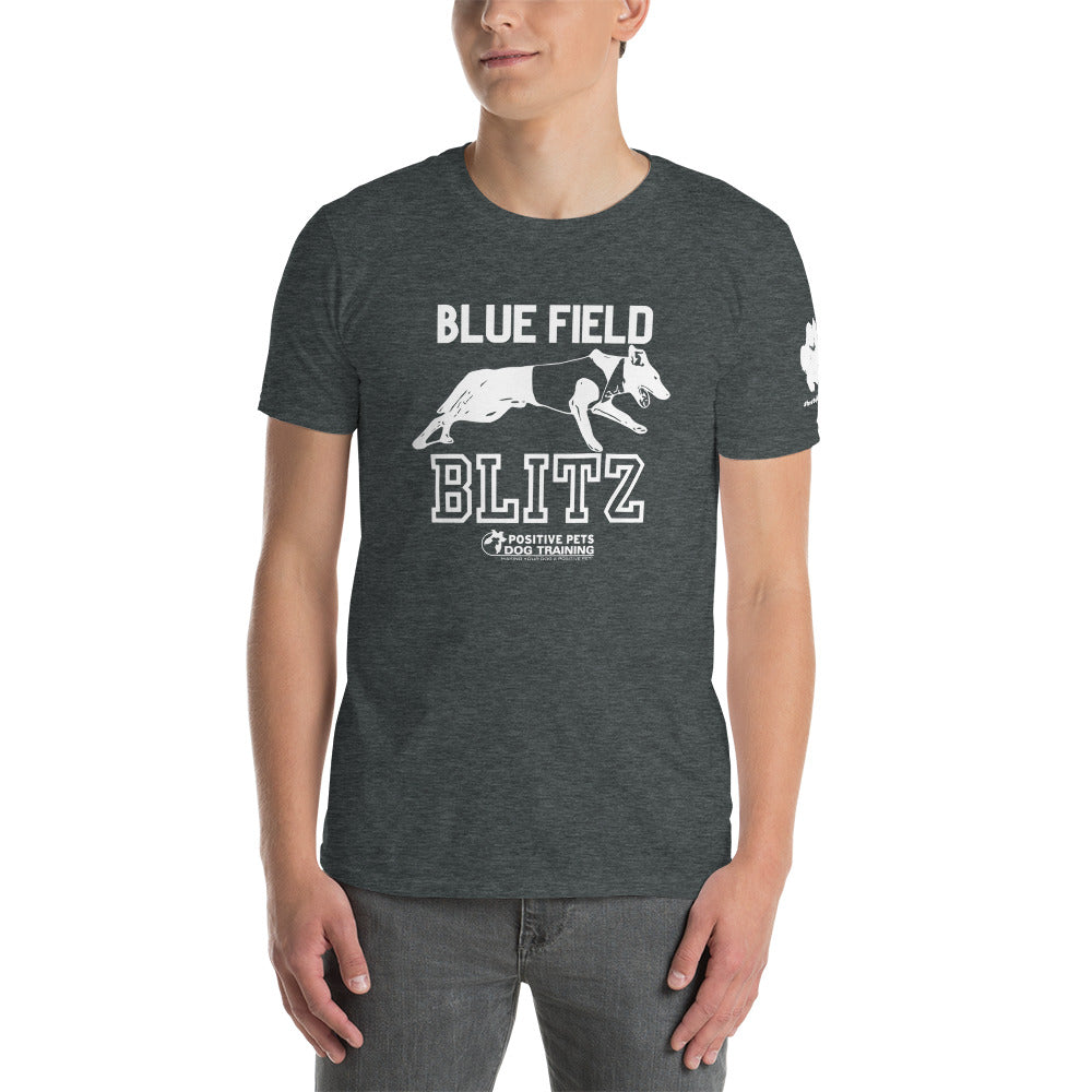 Blue Field Blitz Short-Sleeve Unisex T-Shirt - White Graphic