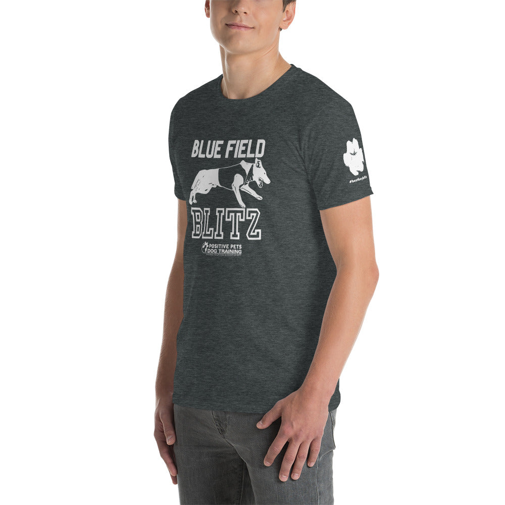 Blue Field Blitz Short-Sleeve Unisex T-Shirt - White Graphic