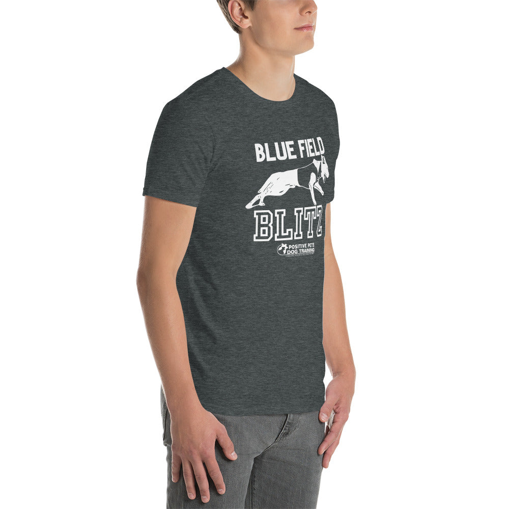 Blue Field Blitz Short-Sleeve Unisex T-Shirt - White Graphic