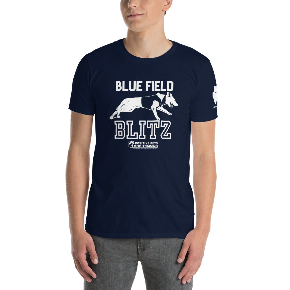 Blue Field Blitz Short-Sleeve Unisex T-Shirt - White Graphic