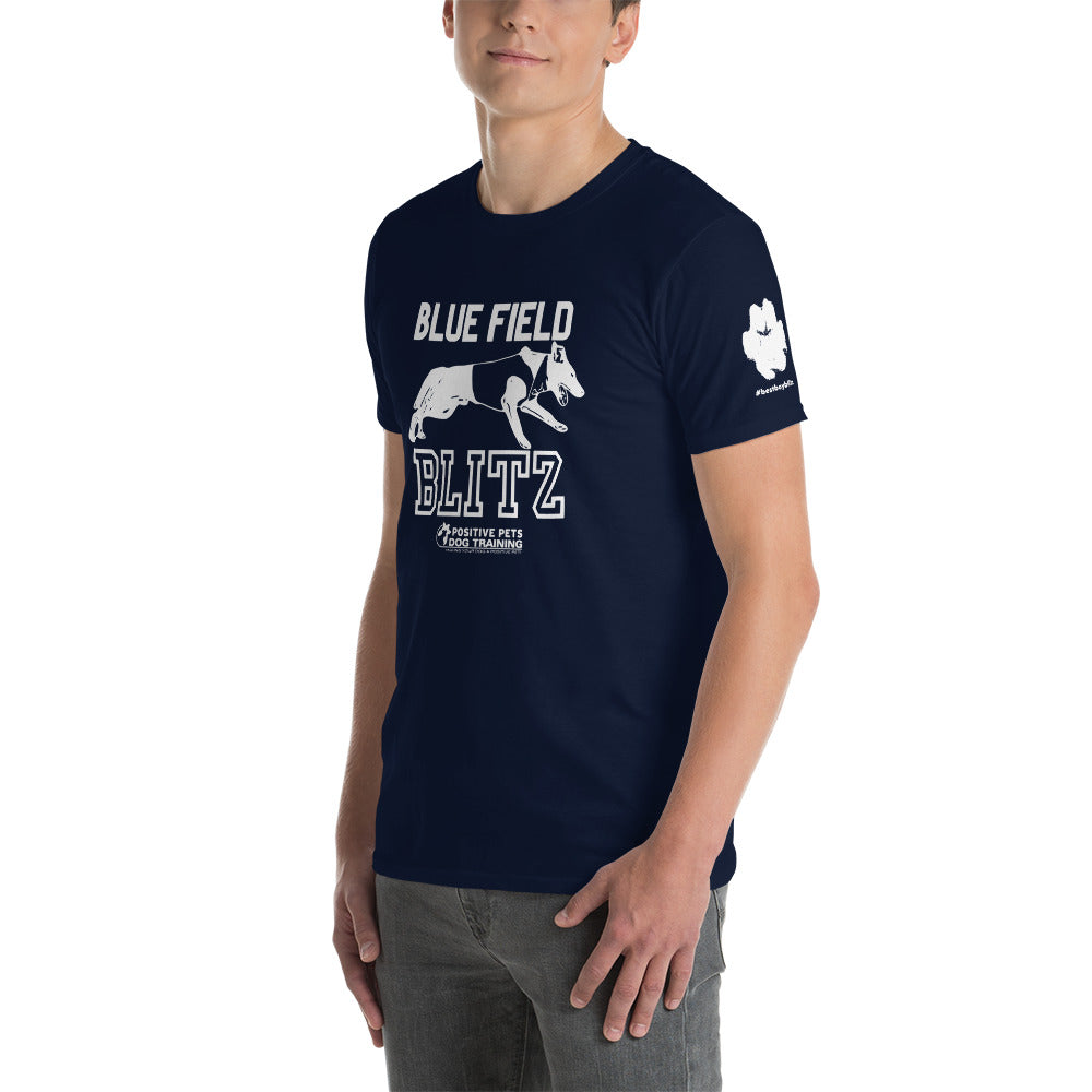 Blue Field Blitz Short-Sleeve Unisex T-Shirt - White Graphic