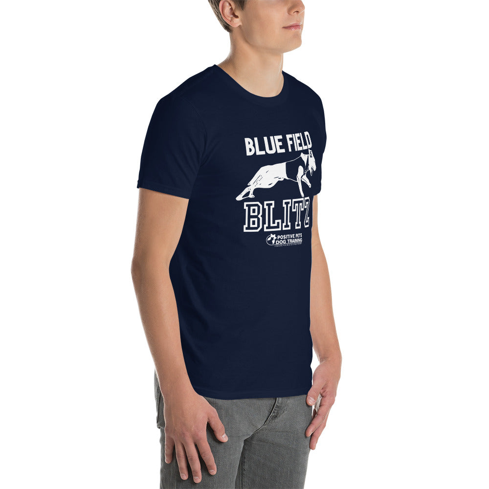 Blue Field Blitz Short-Sleeve Unisex T-Shirt - White Graphic