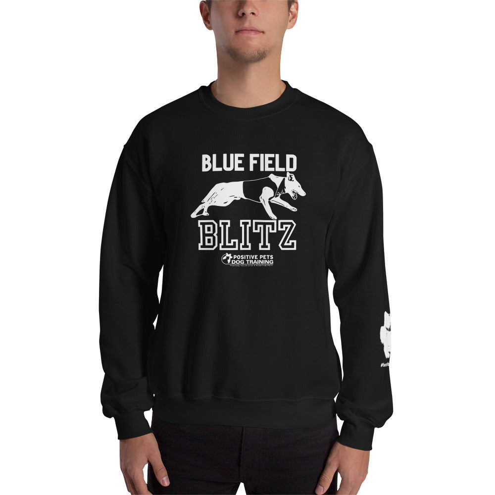 Blue Field Blitz Unisex Sweatshirt - White Graphic