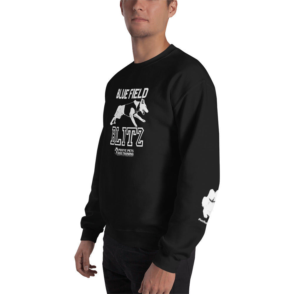 Blue Field Blitz Unisex Sweatshirt - White Graphic