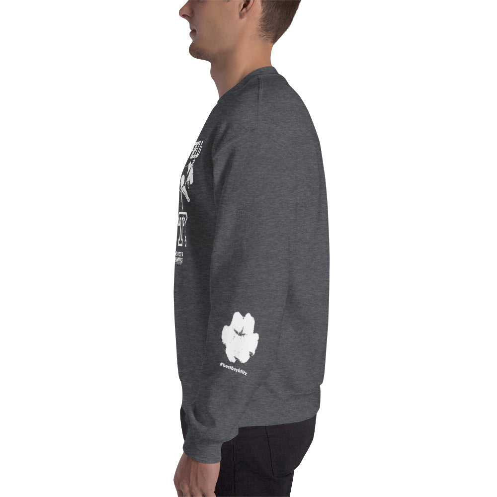 Blue Field Blitz Unisex Sweatshirt - White Graphic