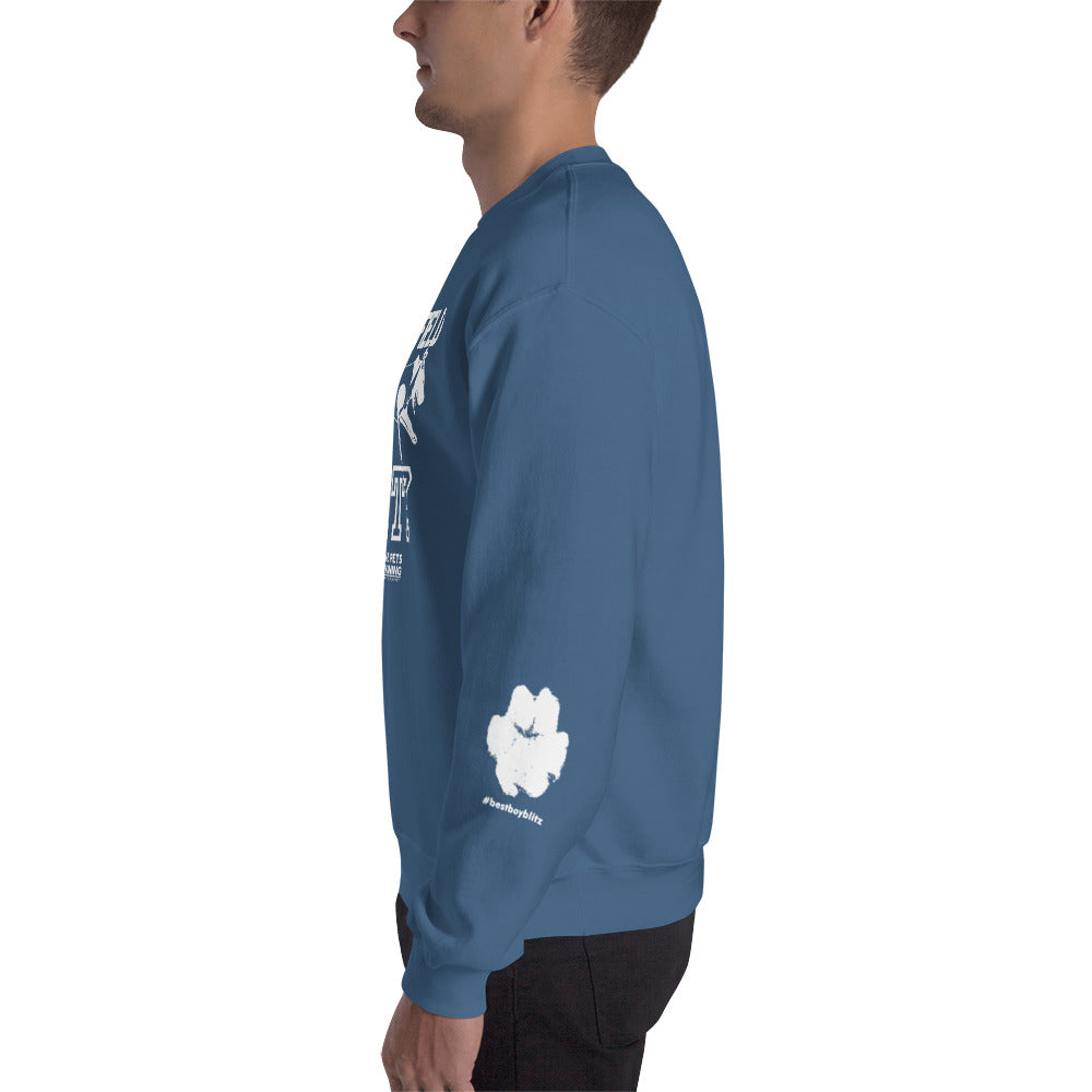 Blue Field Blitz Unisex Sweatshirt - White Graphic