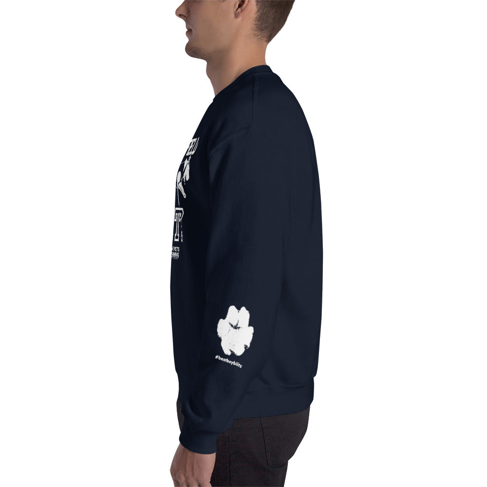 Blue Field Blitz Unisex Sweatshirt - White Graphic