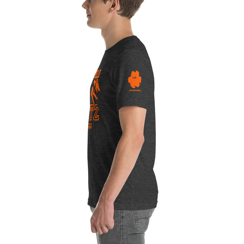 Blue Field Blitz Unisex t-shirt - Orange Graphic