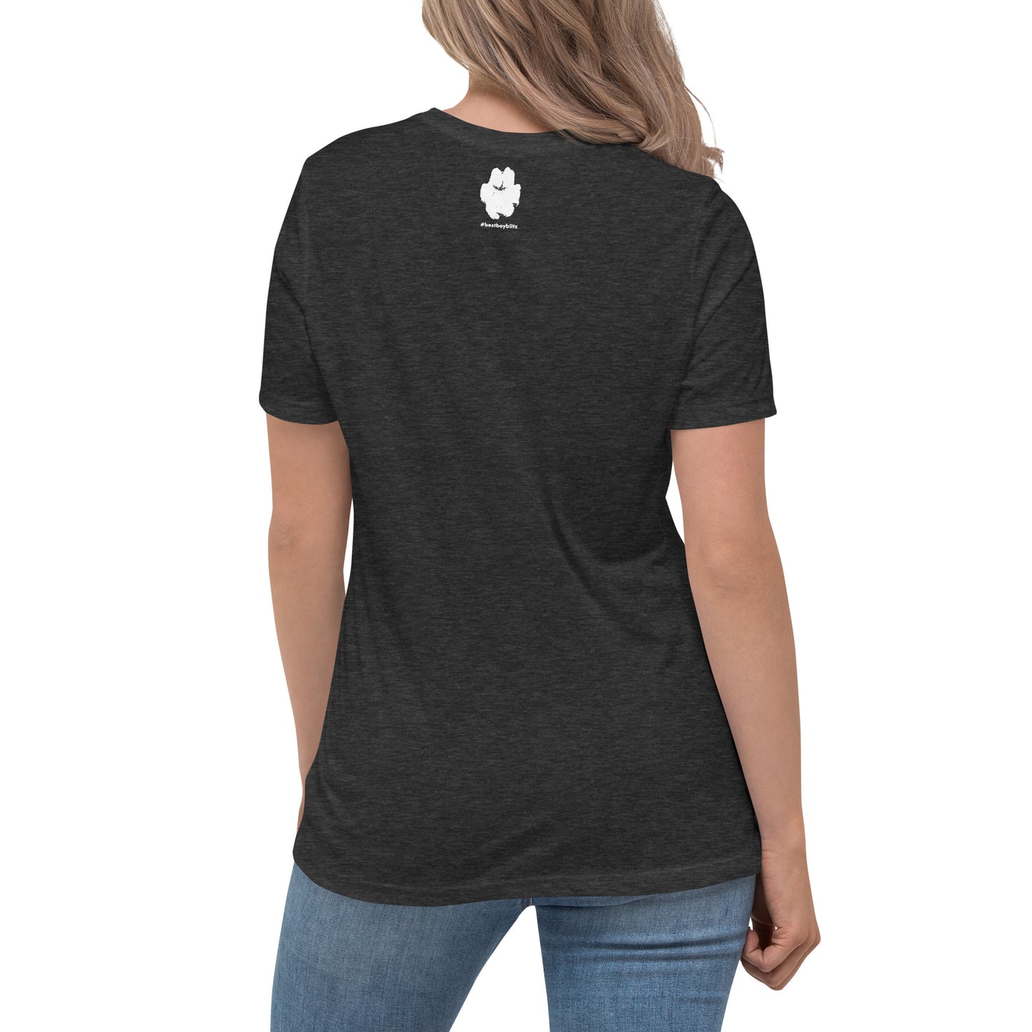 Blue Field Blitz Women's Relaxed T-Shirt - White Graphic